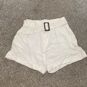Show me your MUMU Paper bag linen Belted Buckle Shorts Medium